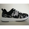 Women Black White Print Comfort Sports Shoes